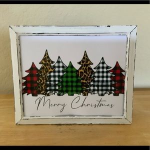 Farmhouse Christmas buffalo tree picture 8x10 w/frame